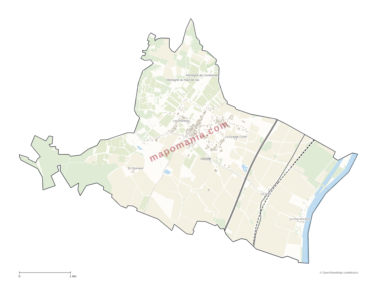 Carte de Uchizy à personnaliser