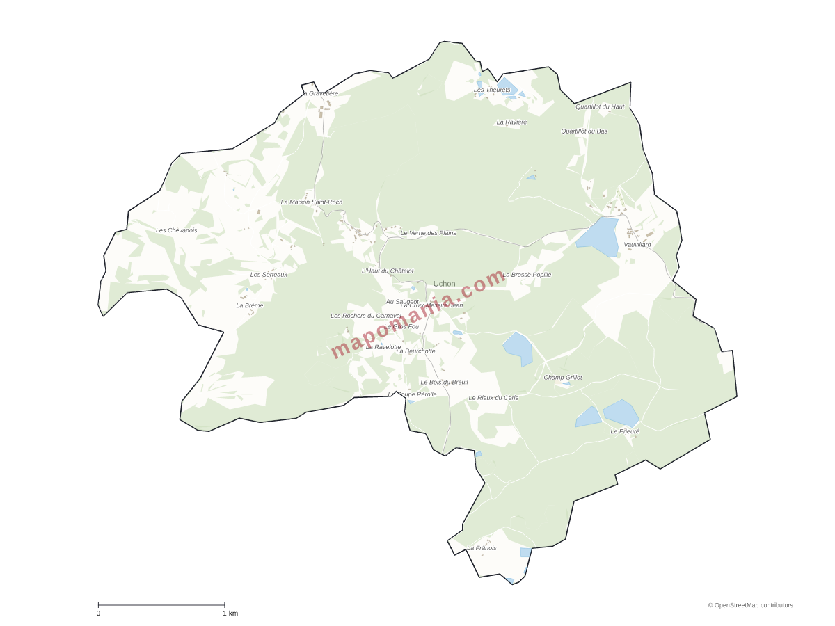 Carte de Uchon à personnaliser