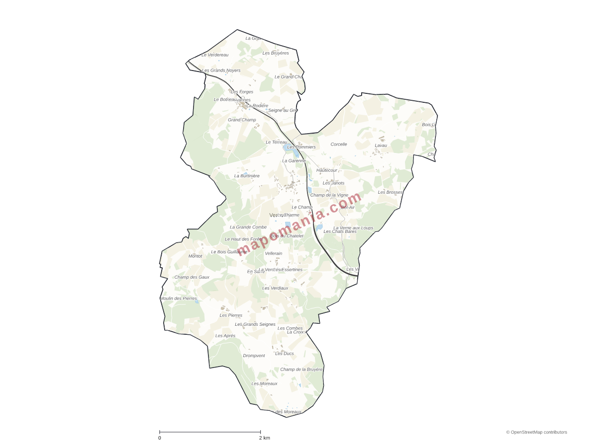Carte de Verosvres à personnaliser