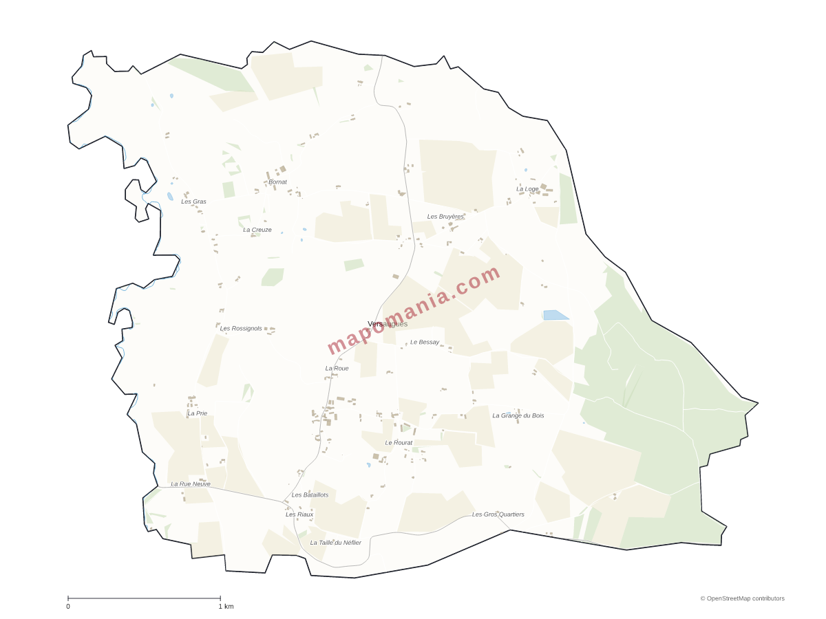Carte de Versaugues à personnaliser