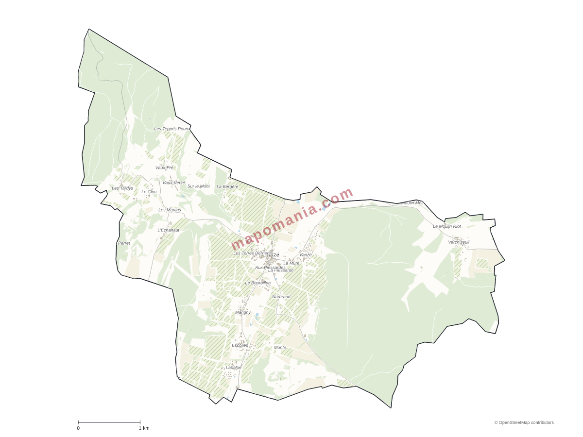 Carte de Verzé à personnaliser