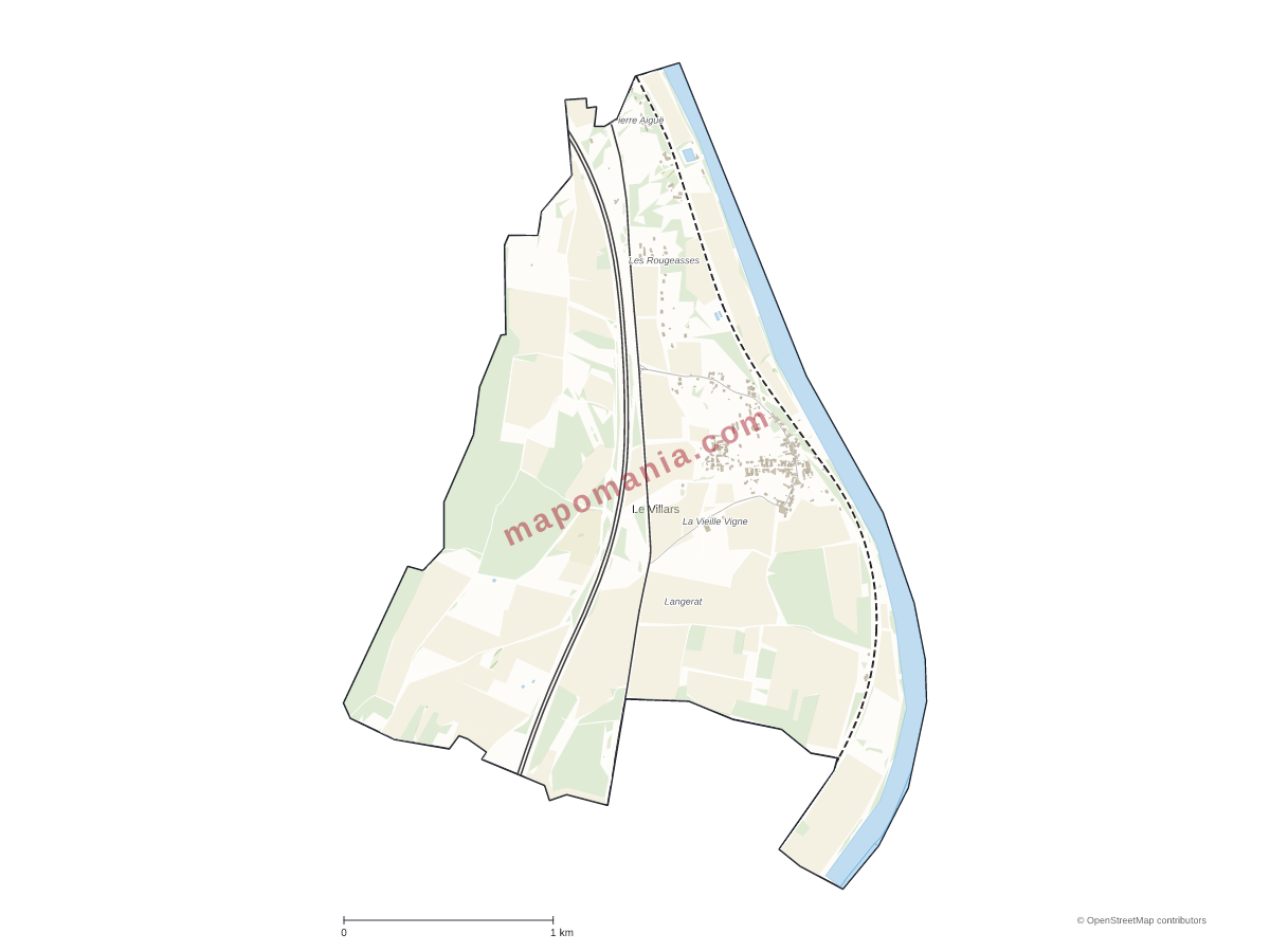 Carte de Le Villars à personnaliser