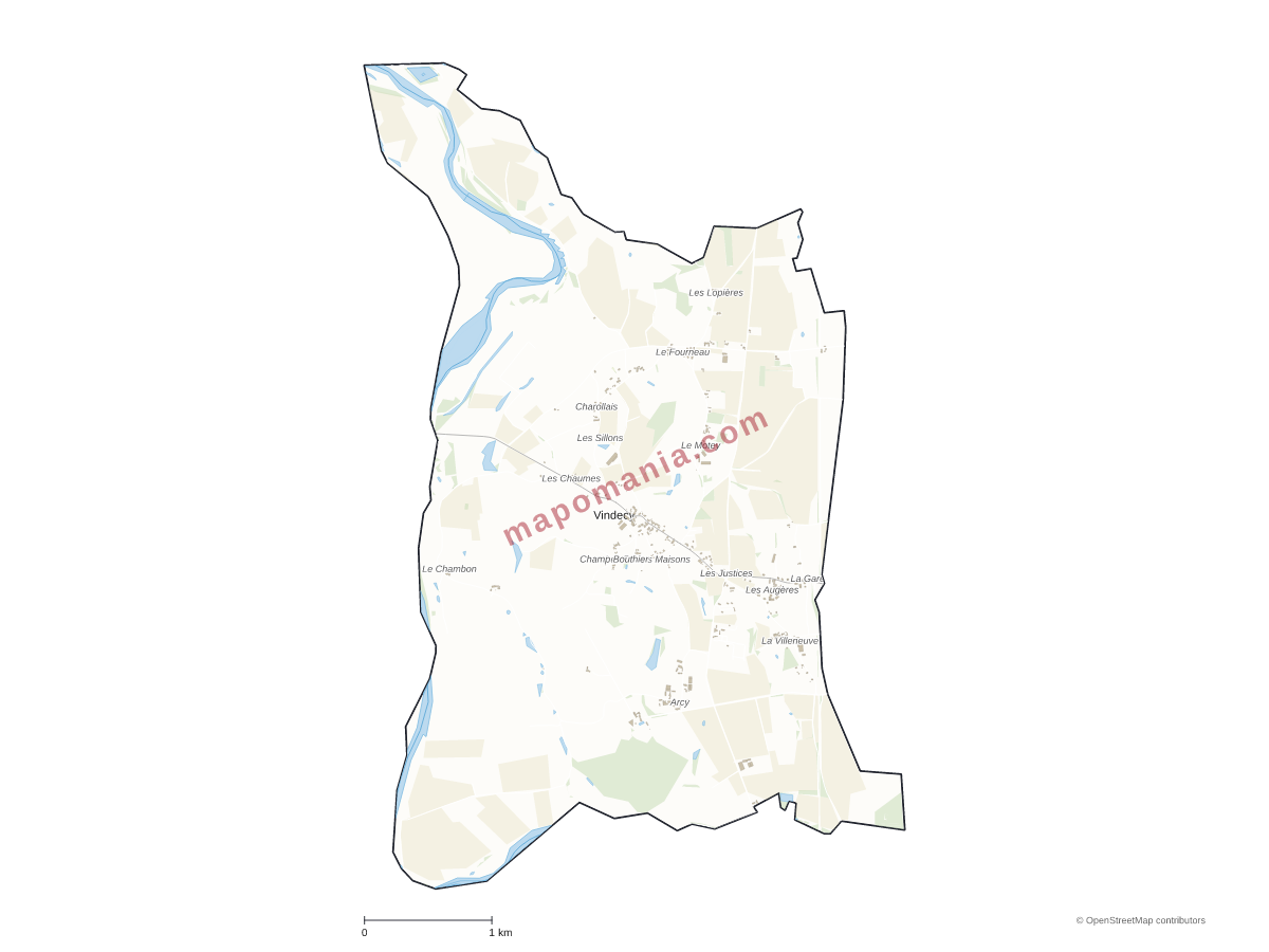 Carte de Vindecy à personnaliser