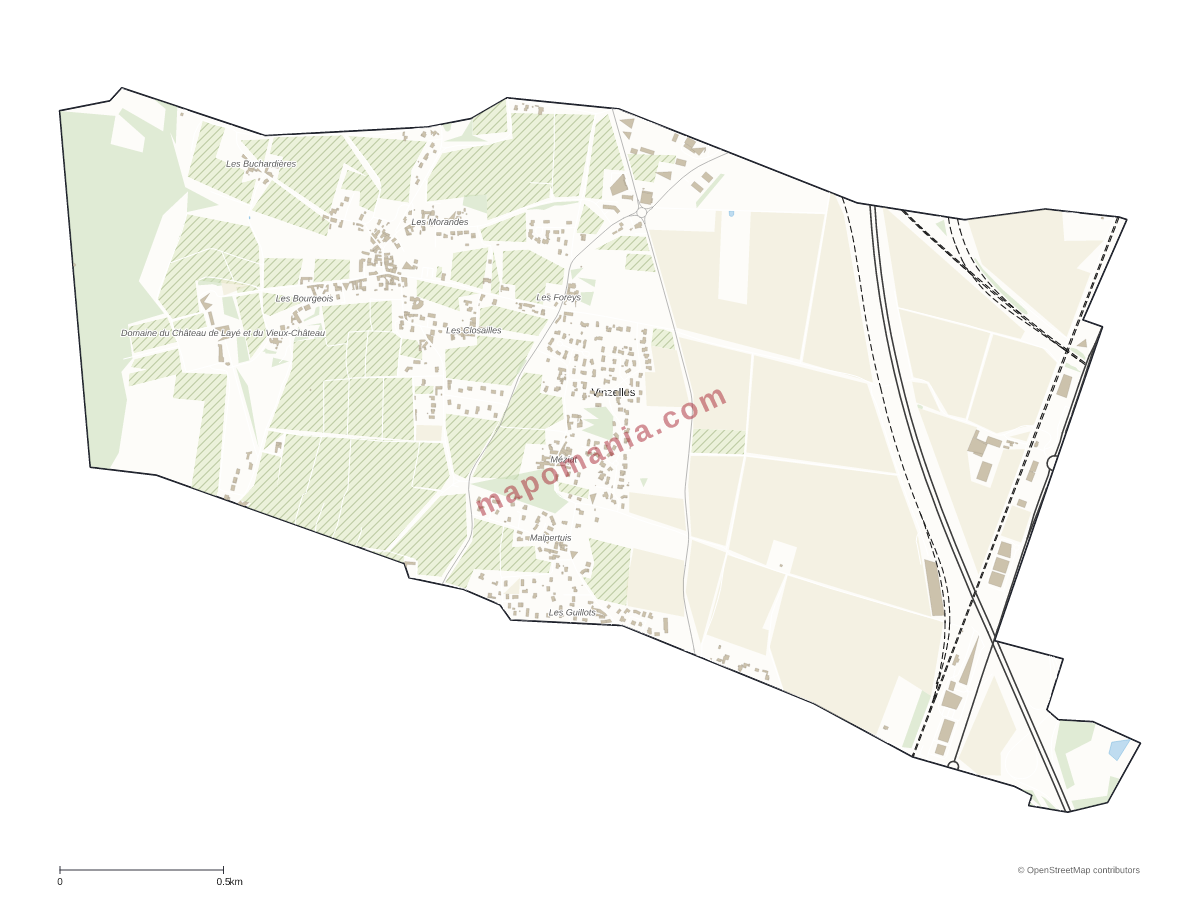 Carte de Vinzelles à personnaliser