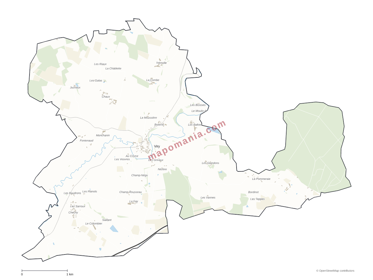 Carte de Viry à personnaliser