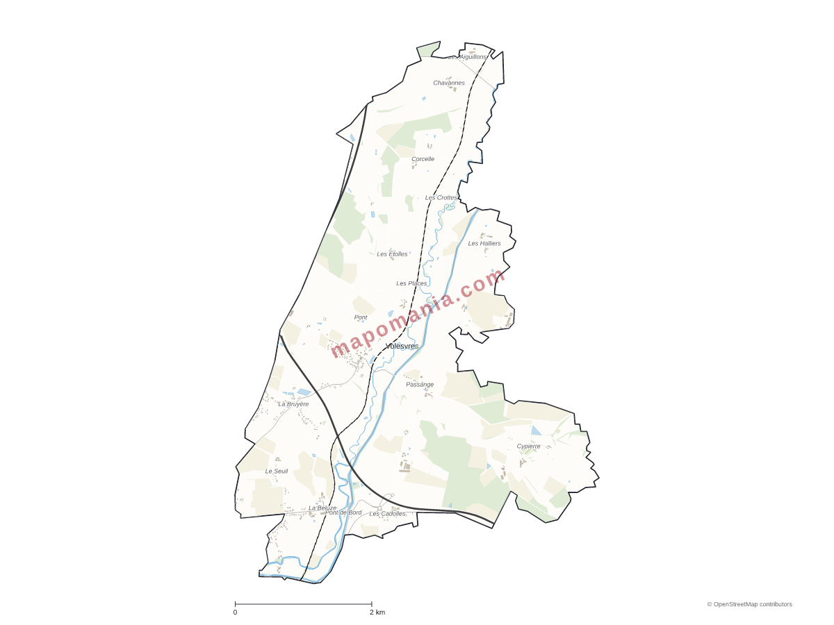 Carte de Volesvres à personnaliser