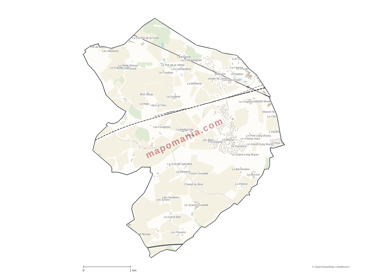 Carte de Aigné à personnaliser