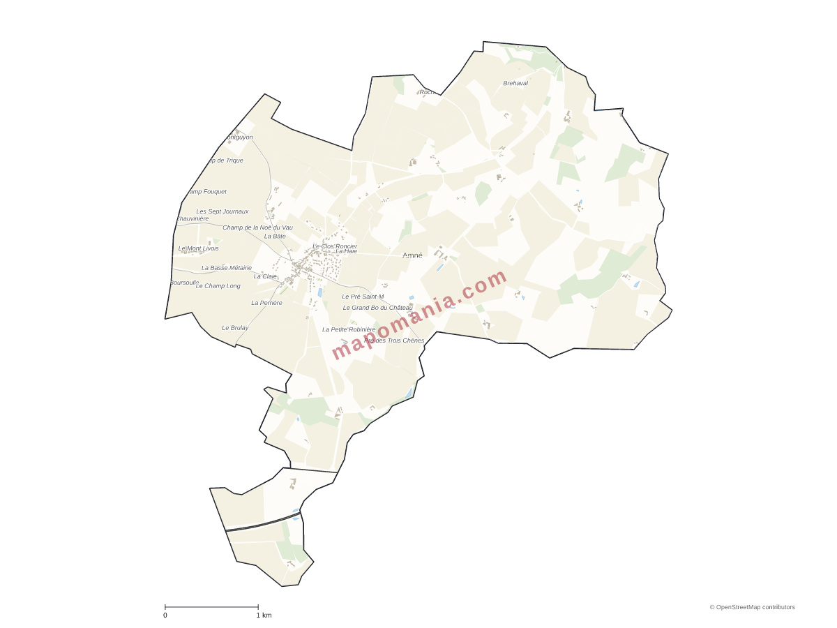 Carte de Amné à personnaliser