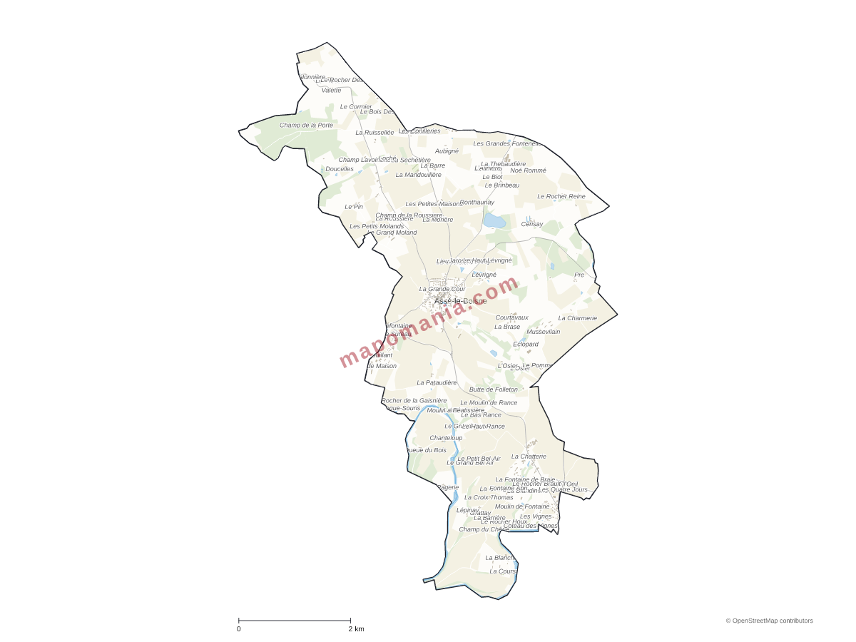 Carte de Assé-le-Boisne à personnaliser