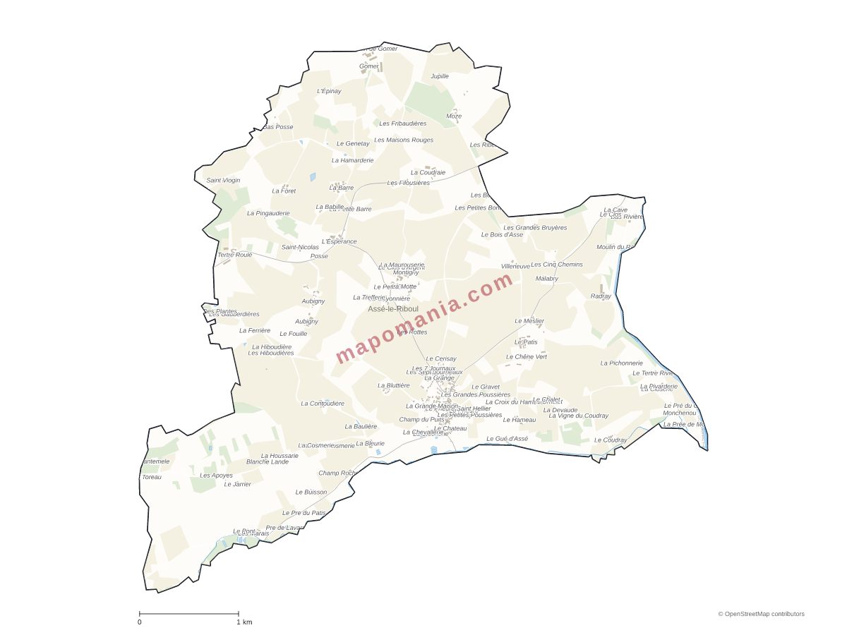 Carte de Assé-le-Riboul à personnaliser