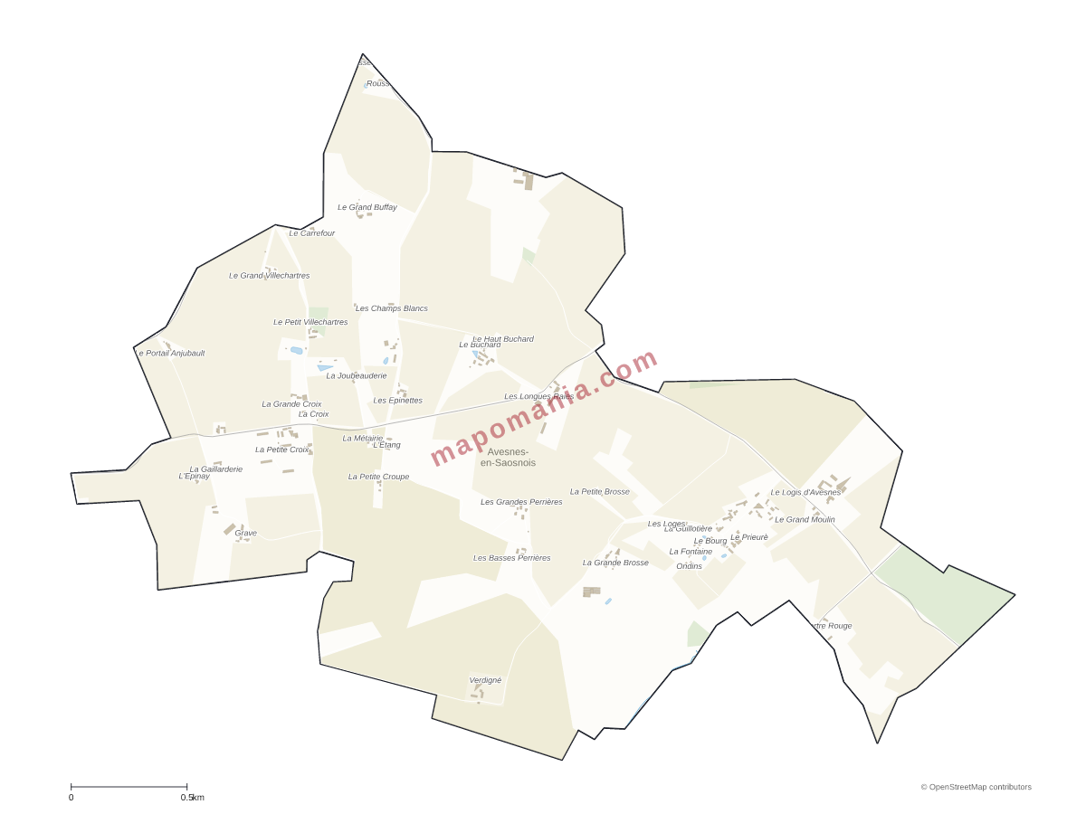 Carte de Avesnes-en-Saosnois à personnaliser
