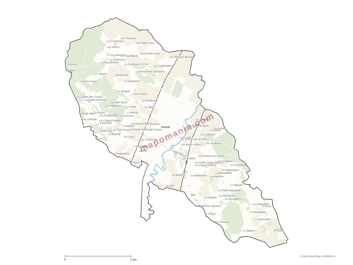 Carte de Avezé à personnaliser