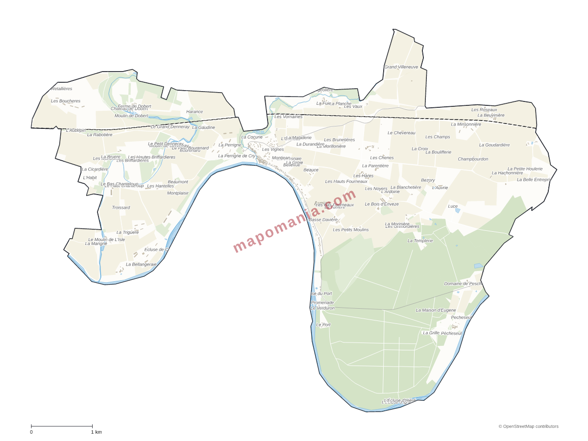 Carte de Avoise à personnaliser