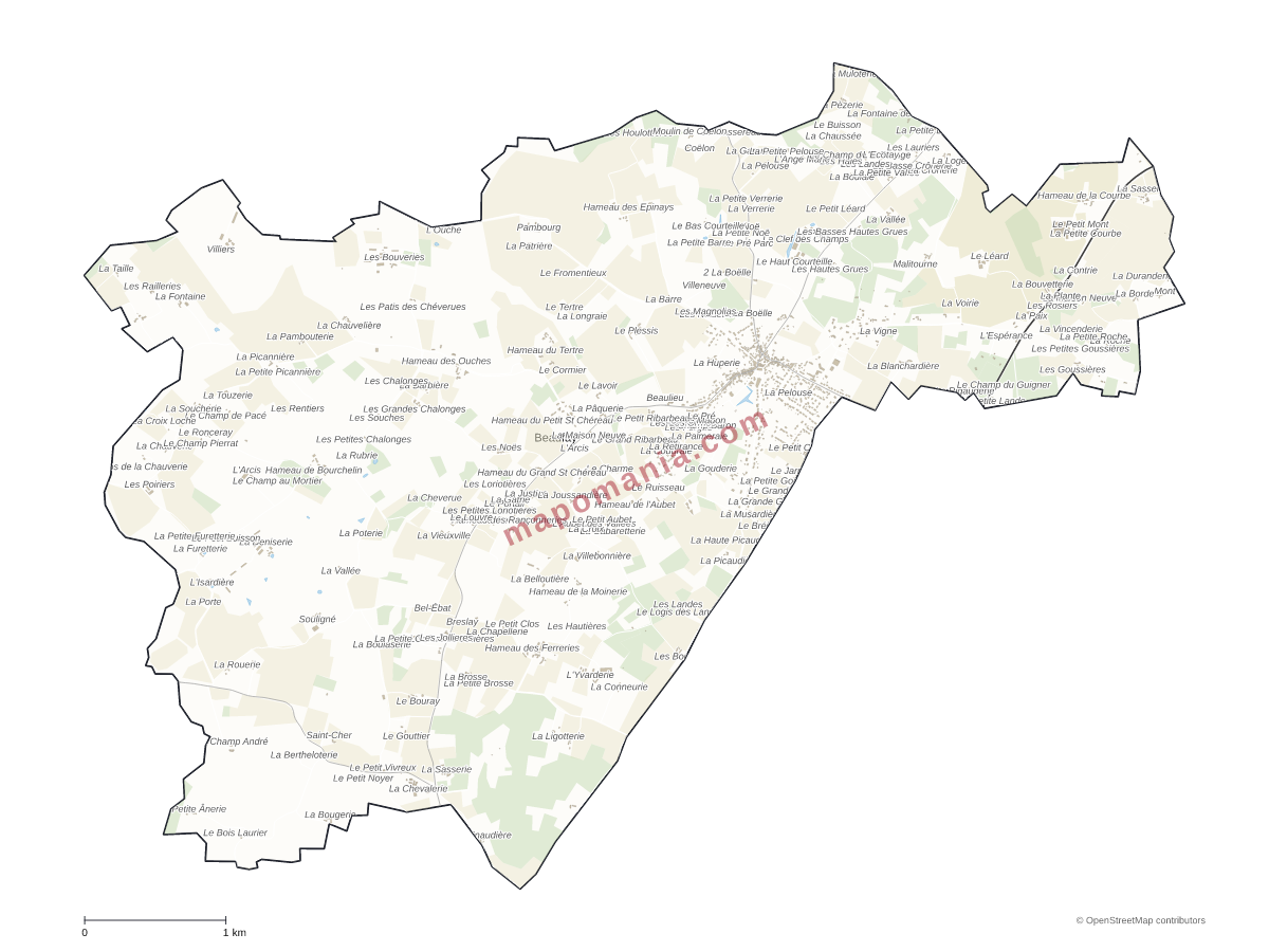 Carte de Beaufay à personnaliser