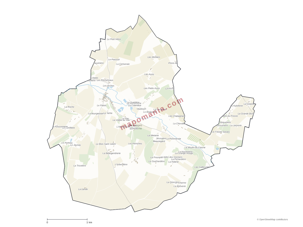 Carte de Beaumont-sur-Dême à personnaliser
