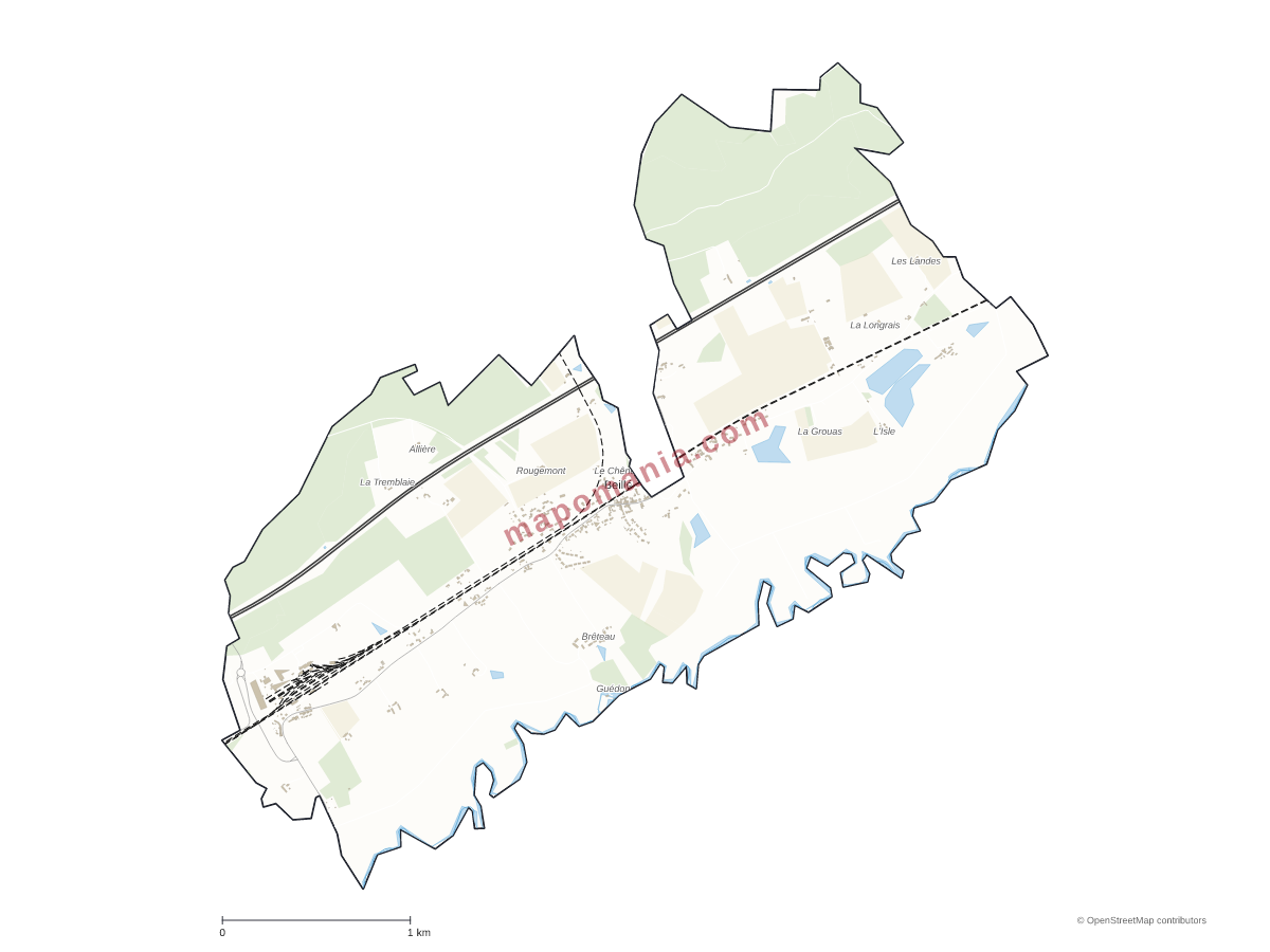 Carte de Beillé à personnaliser