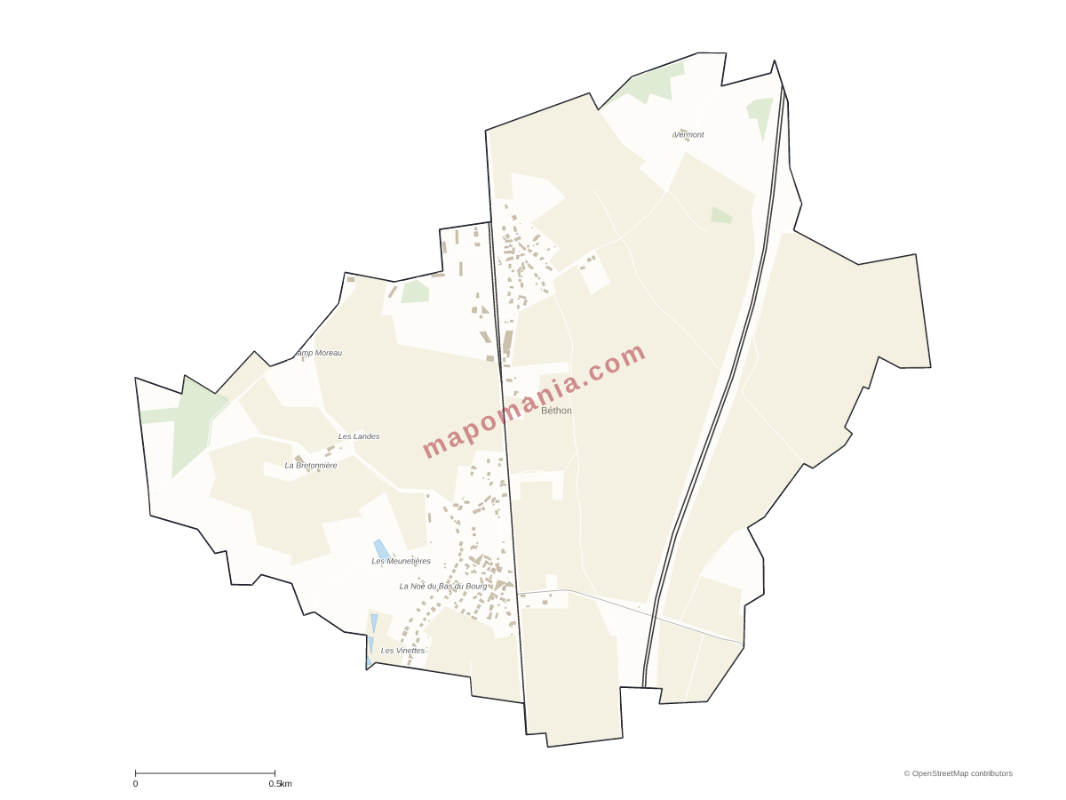 Carte de Béthon à personnaliser