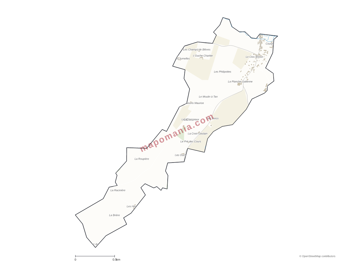 Carte de Blèves à personnaliser