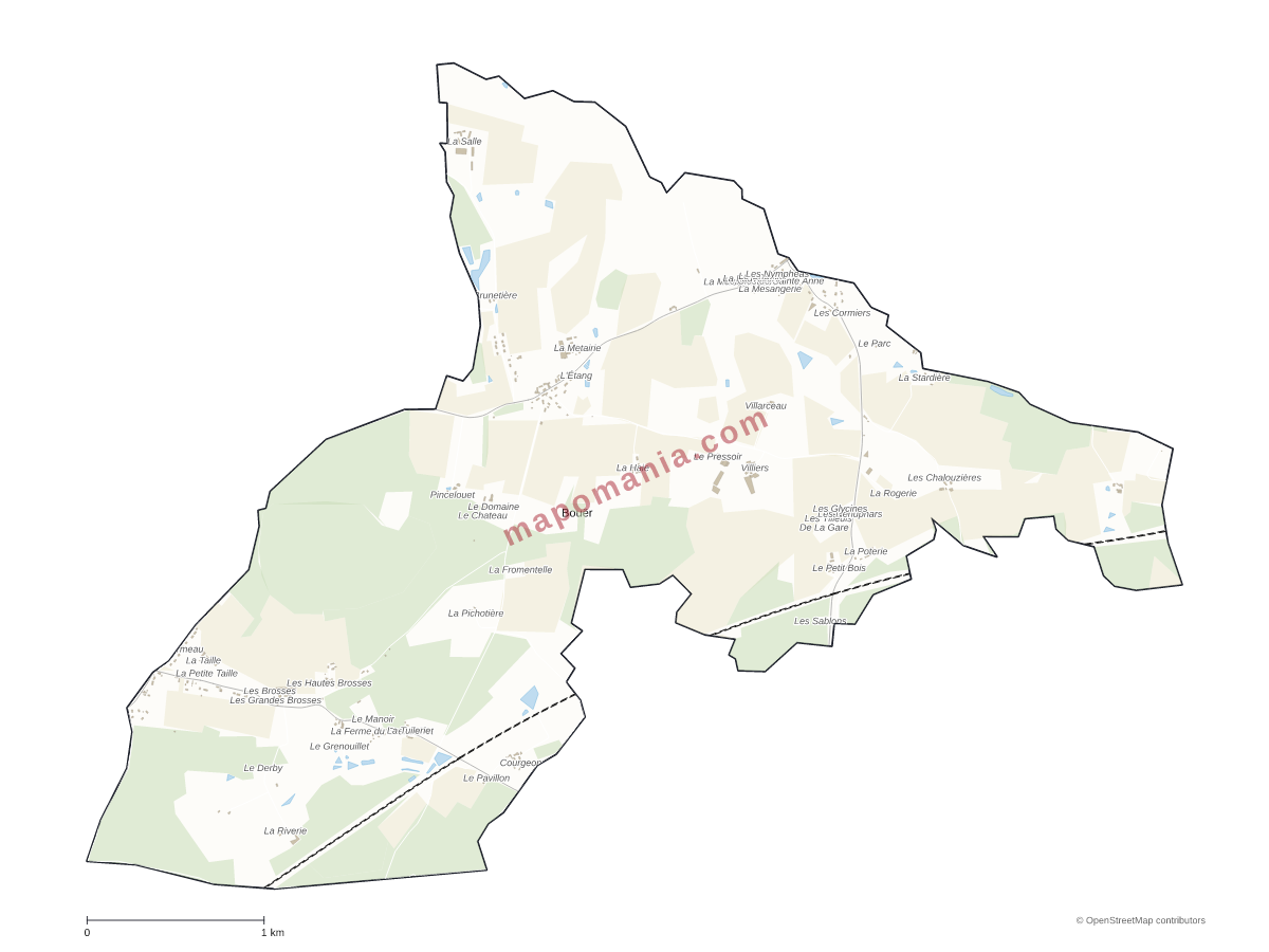 Carte de Bouër à personnaliser