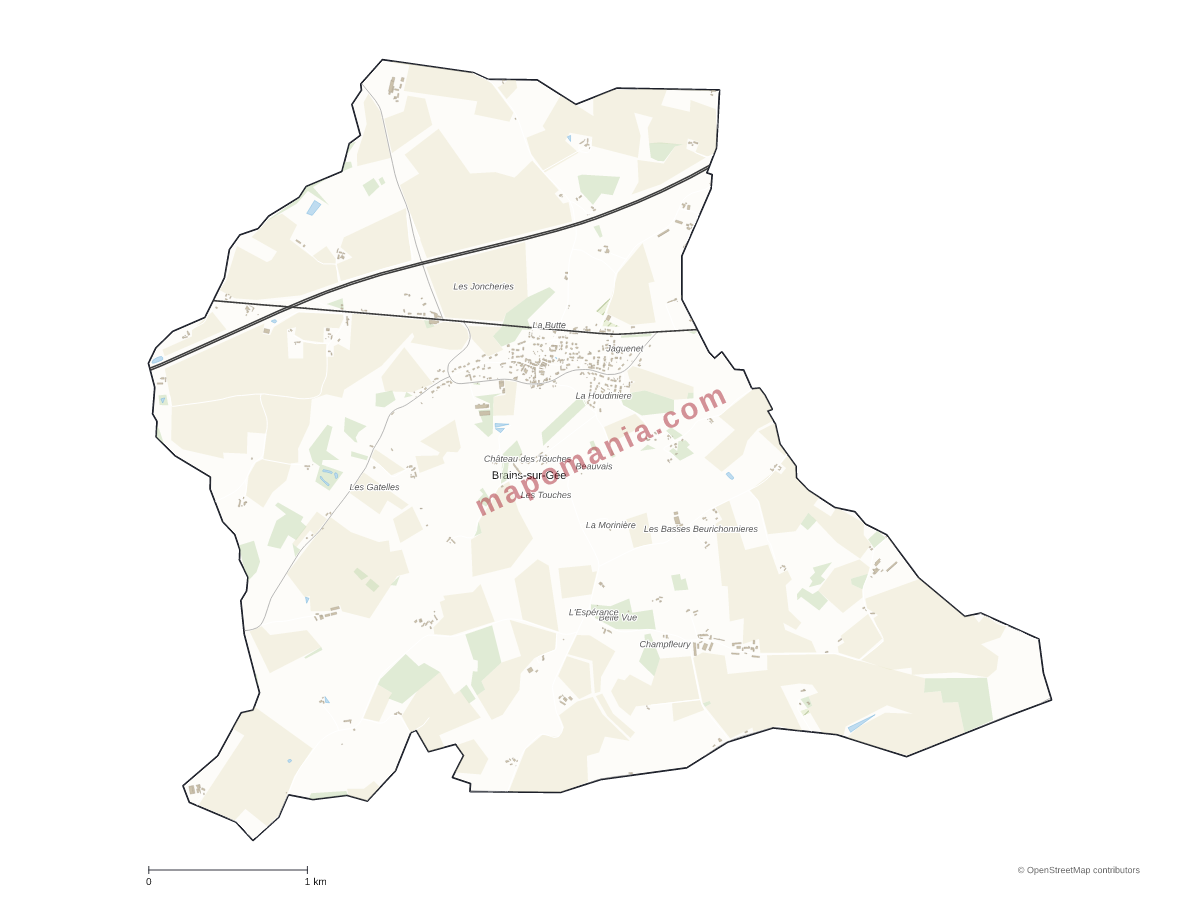 Carte de Brains-sur-Gée à personnaliser