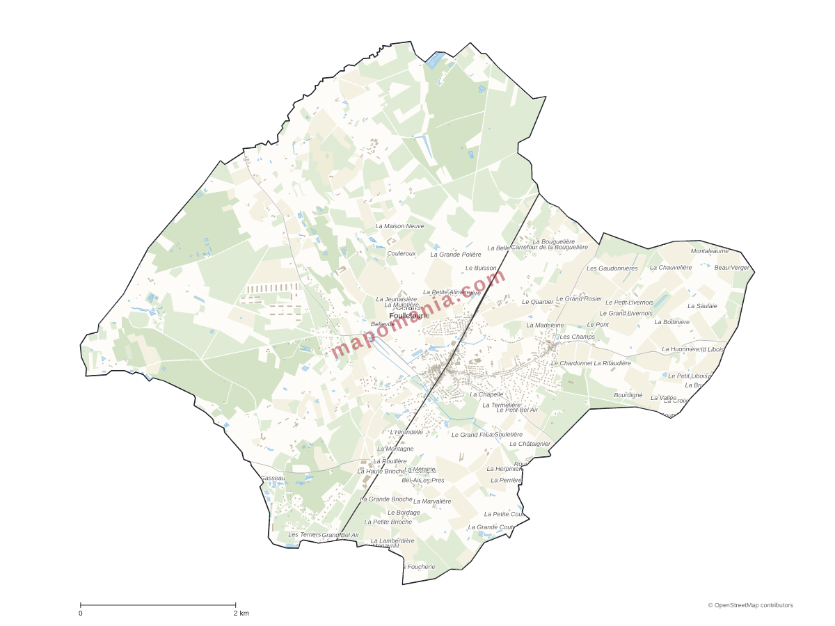 Carte de Cérans-Foulletourte à personnaliser