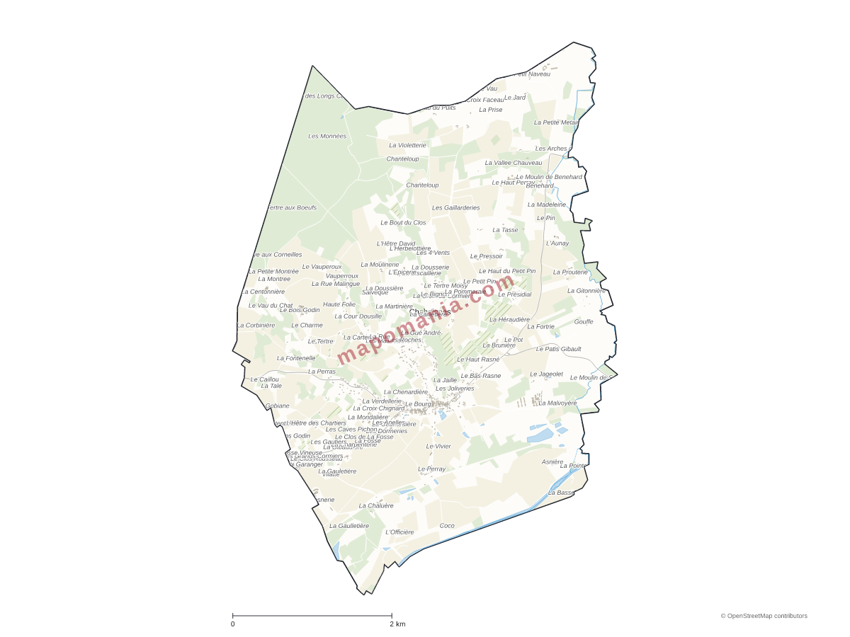 Carte de Chahaignes à personnaliser