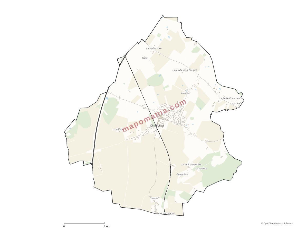 Carte de Champfleur à personnaliser