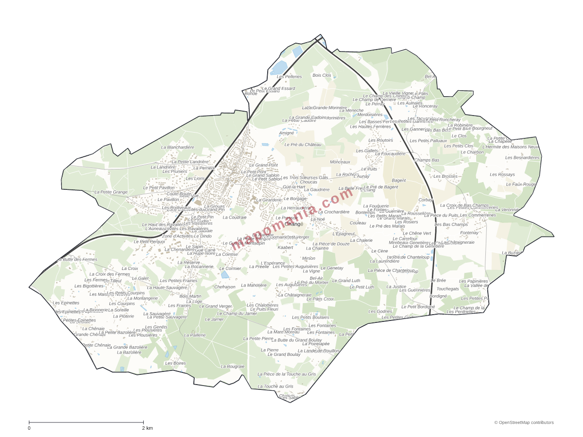Carte de Changé à personnaliser