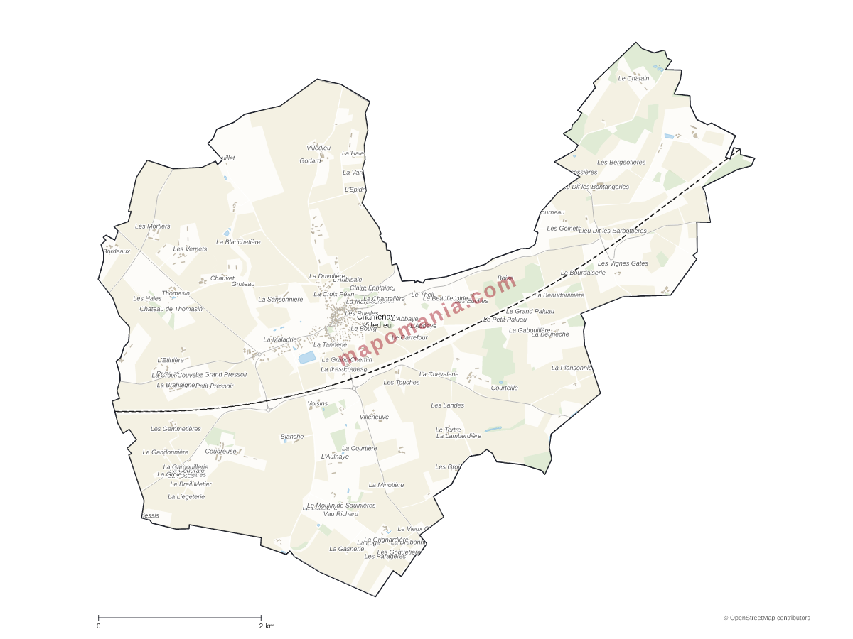 Carte de Chantenay-Villedieu à personnaliser