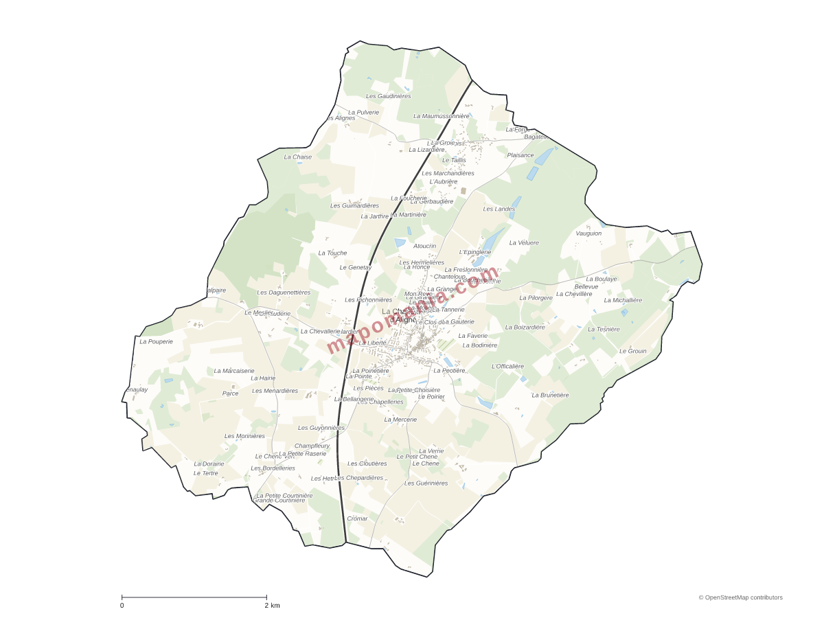 Carte de La Chapelle-d'Aligné à personnaliser