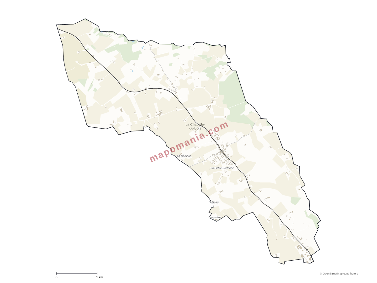 Carte de La Chapelle-du-Bois à personnaliser