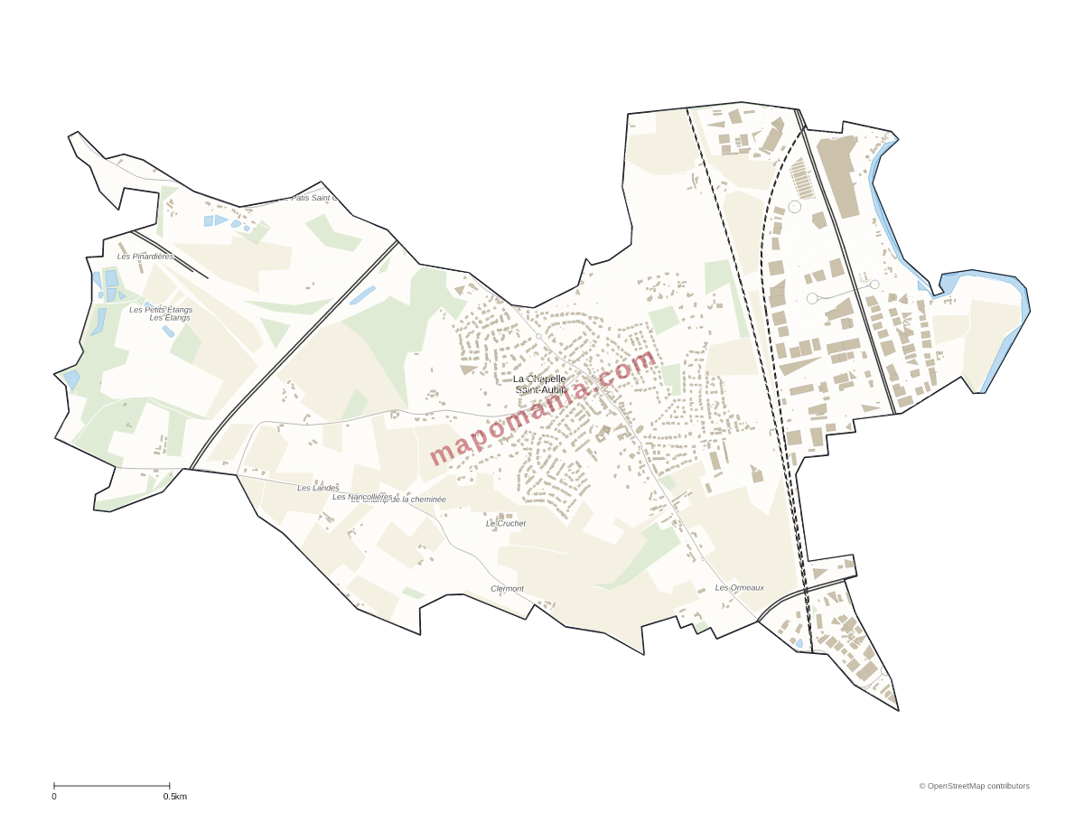 Carte de La Chapelle-Saint-Aubin à personnaliser