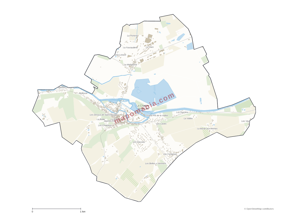 Carte de La Chartre-sur-le-Loir à personnaliser
