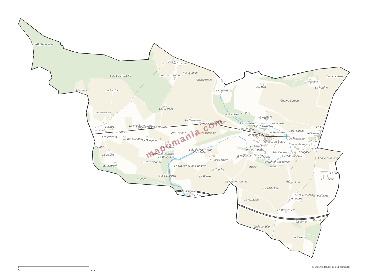 Carte de Chassillé à personnaliser