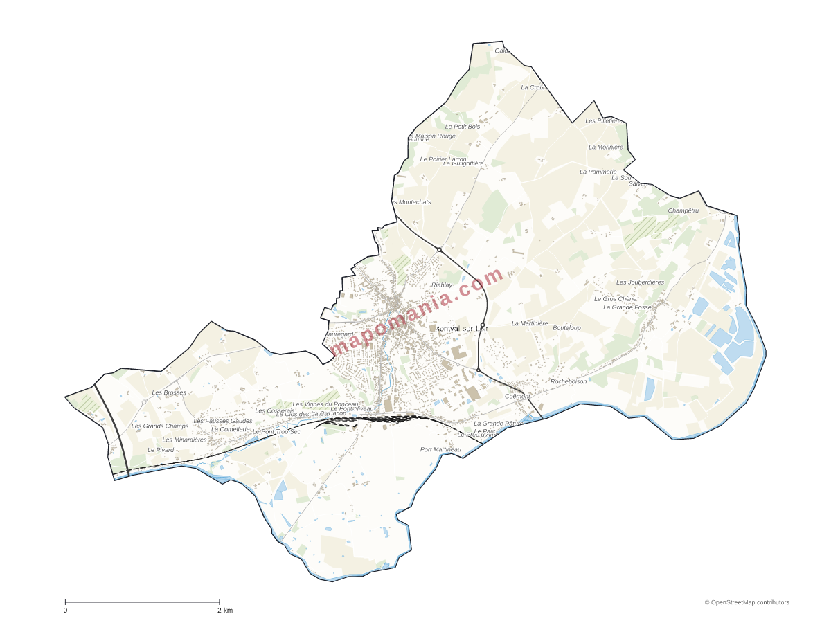 Carte de Montval-sur-Loir à personnaliser
