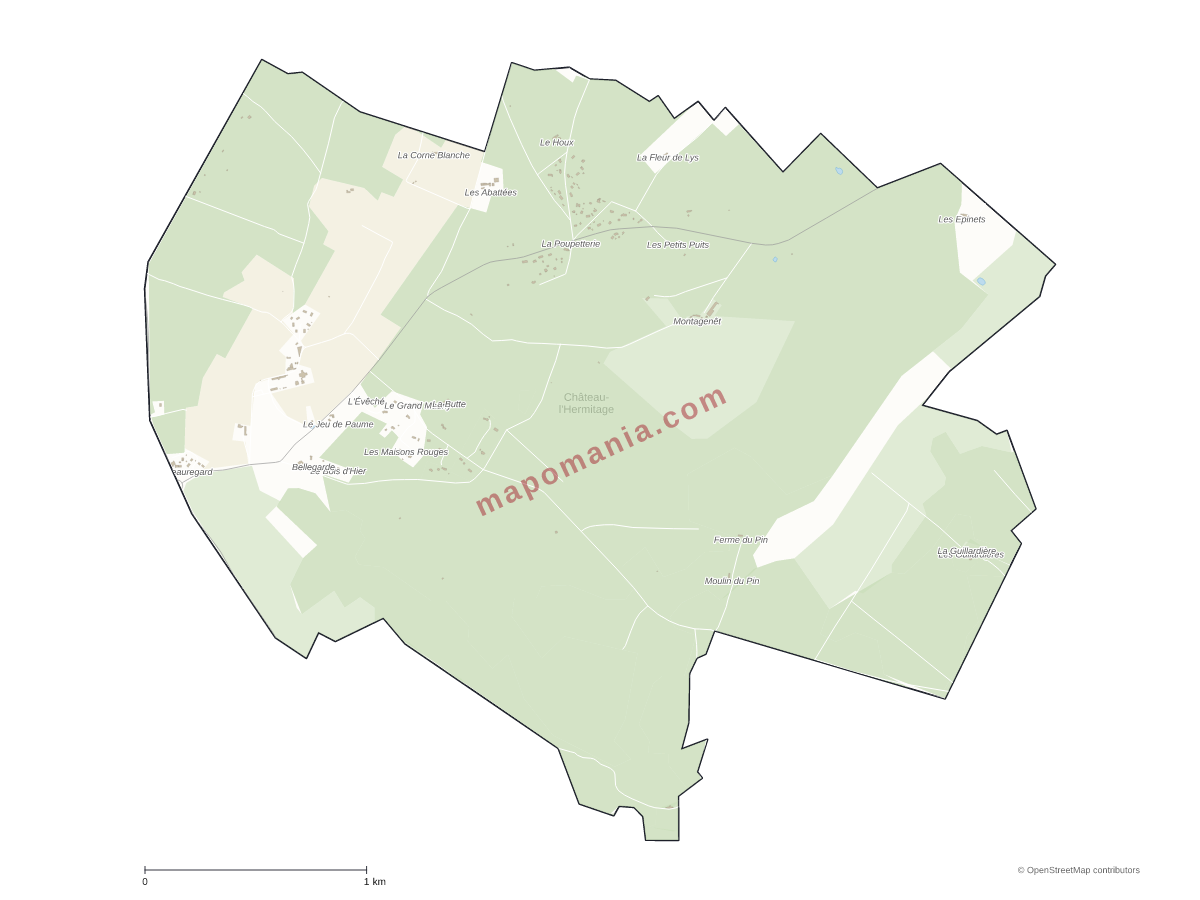 Carte de Château-l'Hermitage à personnaliser