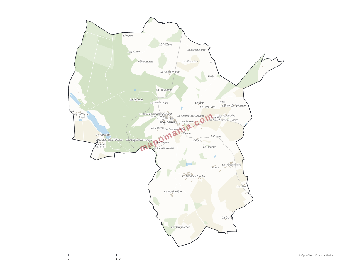 Carte de Chemiré-en-Charnie à personnaliser