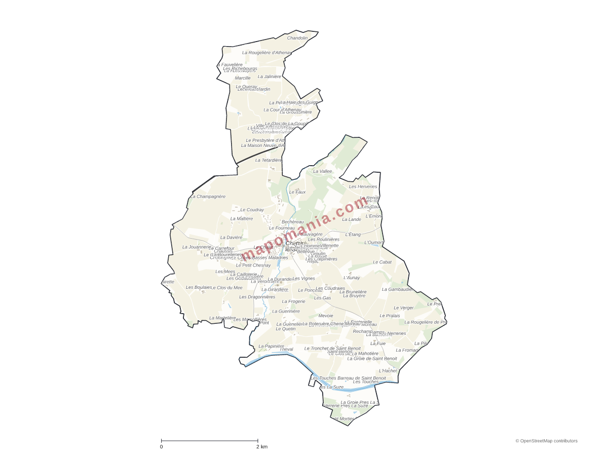 Carte de Chemiré-le-Gaudin à personnaliser