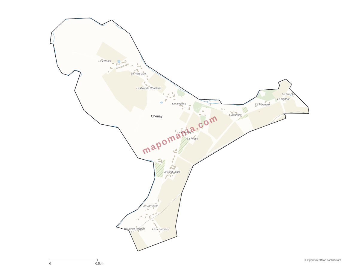 Carte de Chenay à personnaliser
