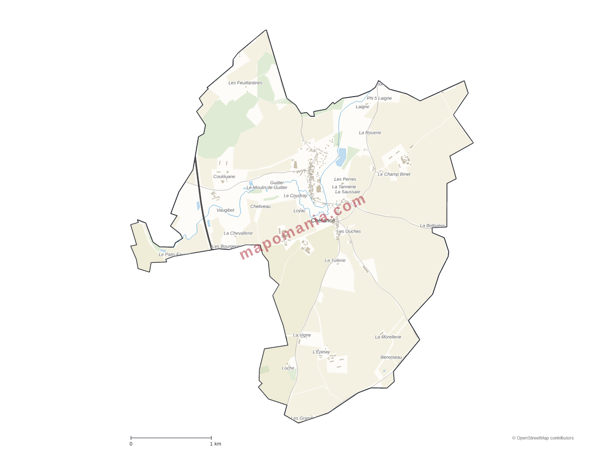 Carte de Chérancé à personnaliser