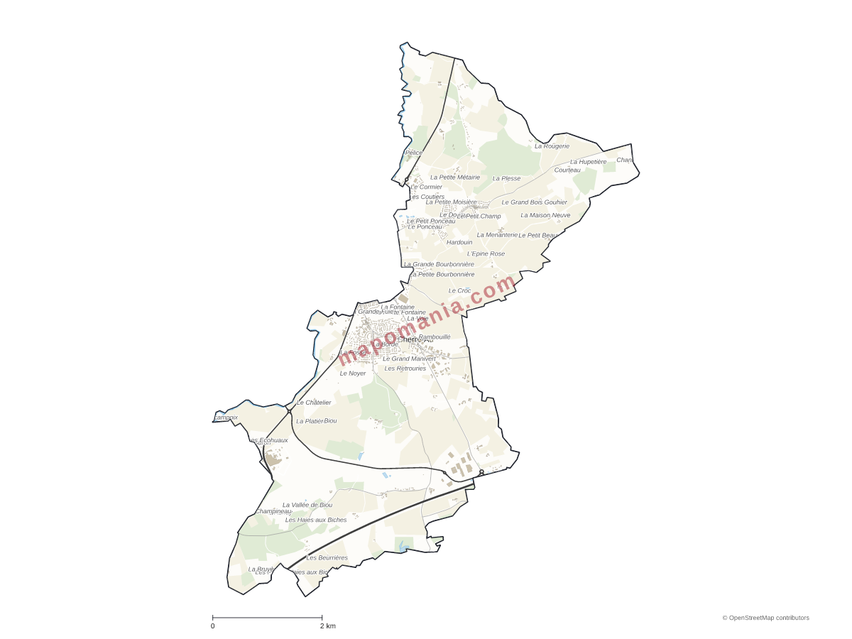 Carte de Cherré-Au à personnaliser