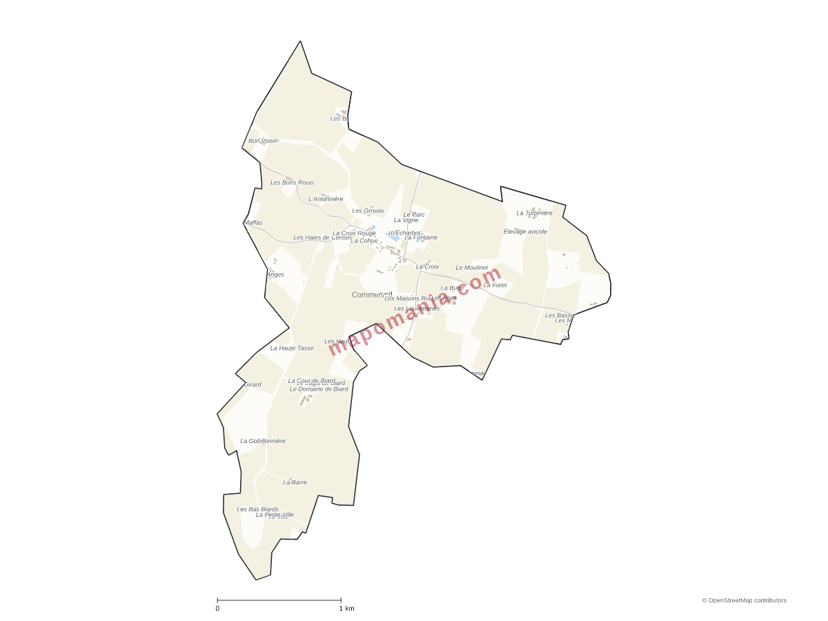 Carte de Commerveil à personnaliser
