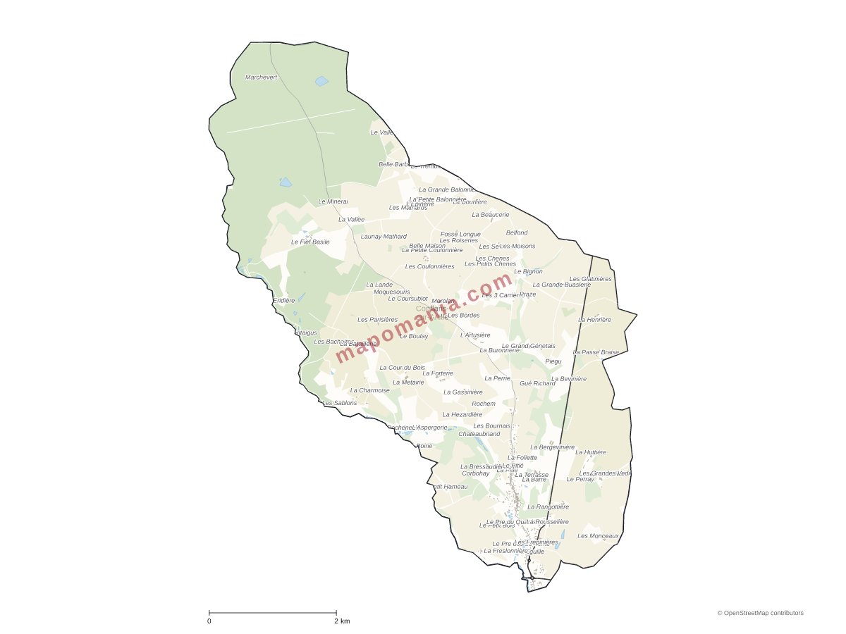 Carte de Conflans-sur-Anille à personnaliser