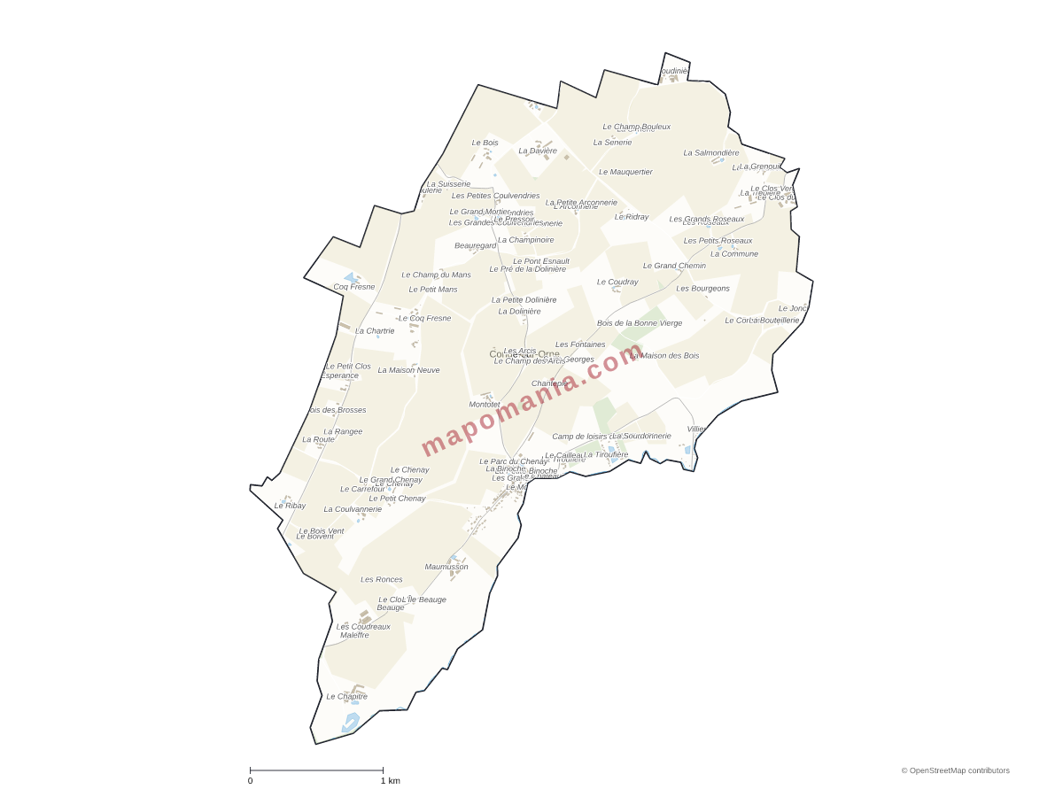 Carte de Congé-sur-Orne à personnaliser