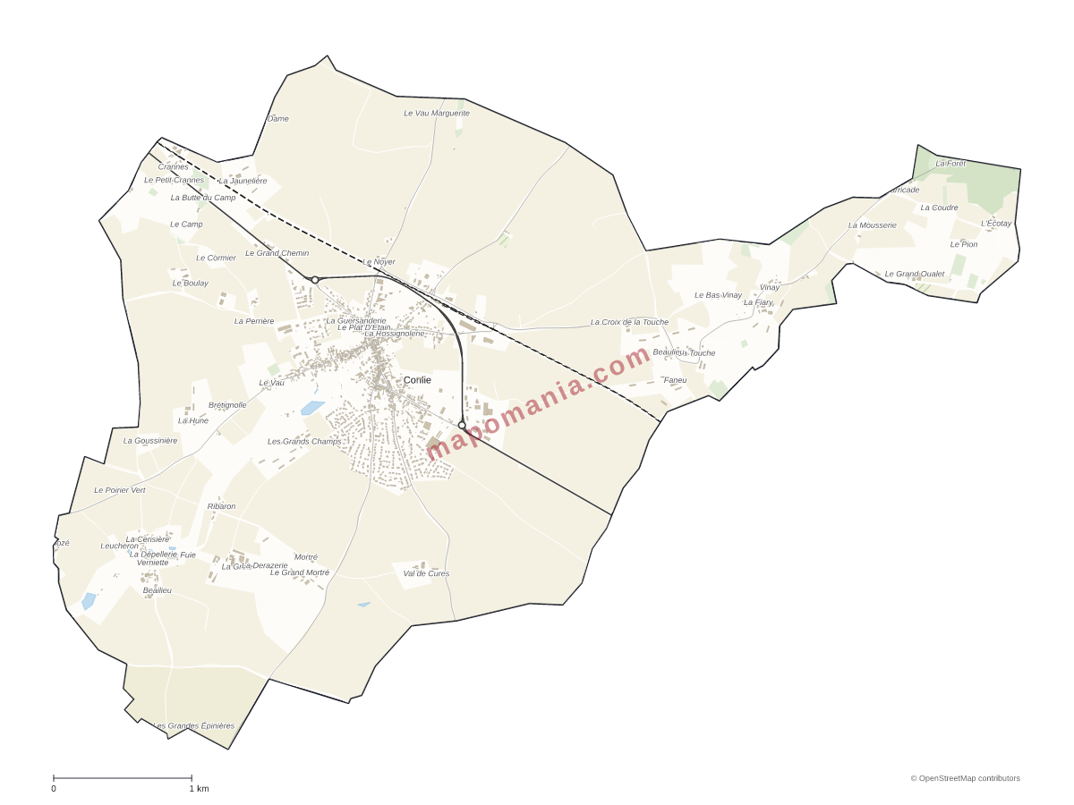 Carte de Conlie à personnaliser