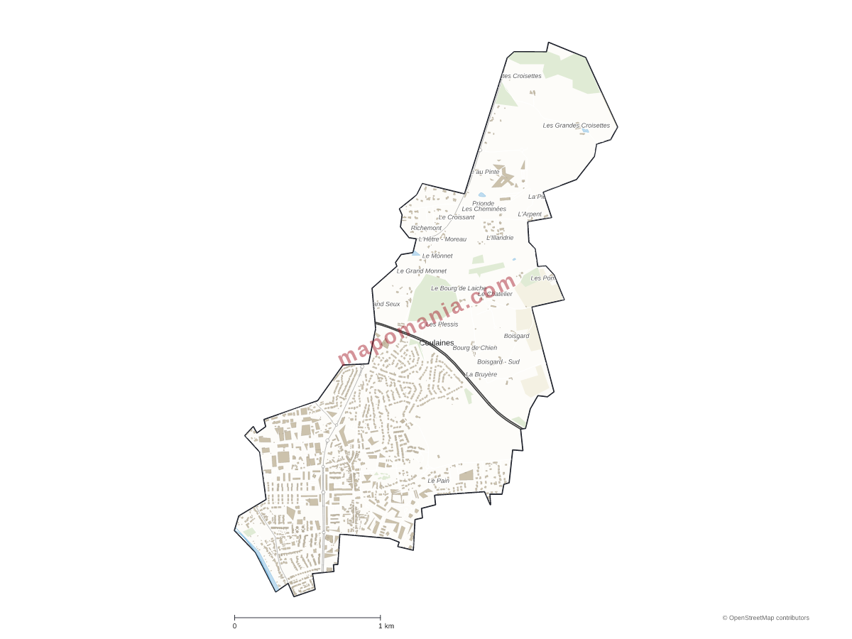 Carte de Coulaines à personnaliser
