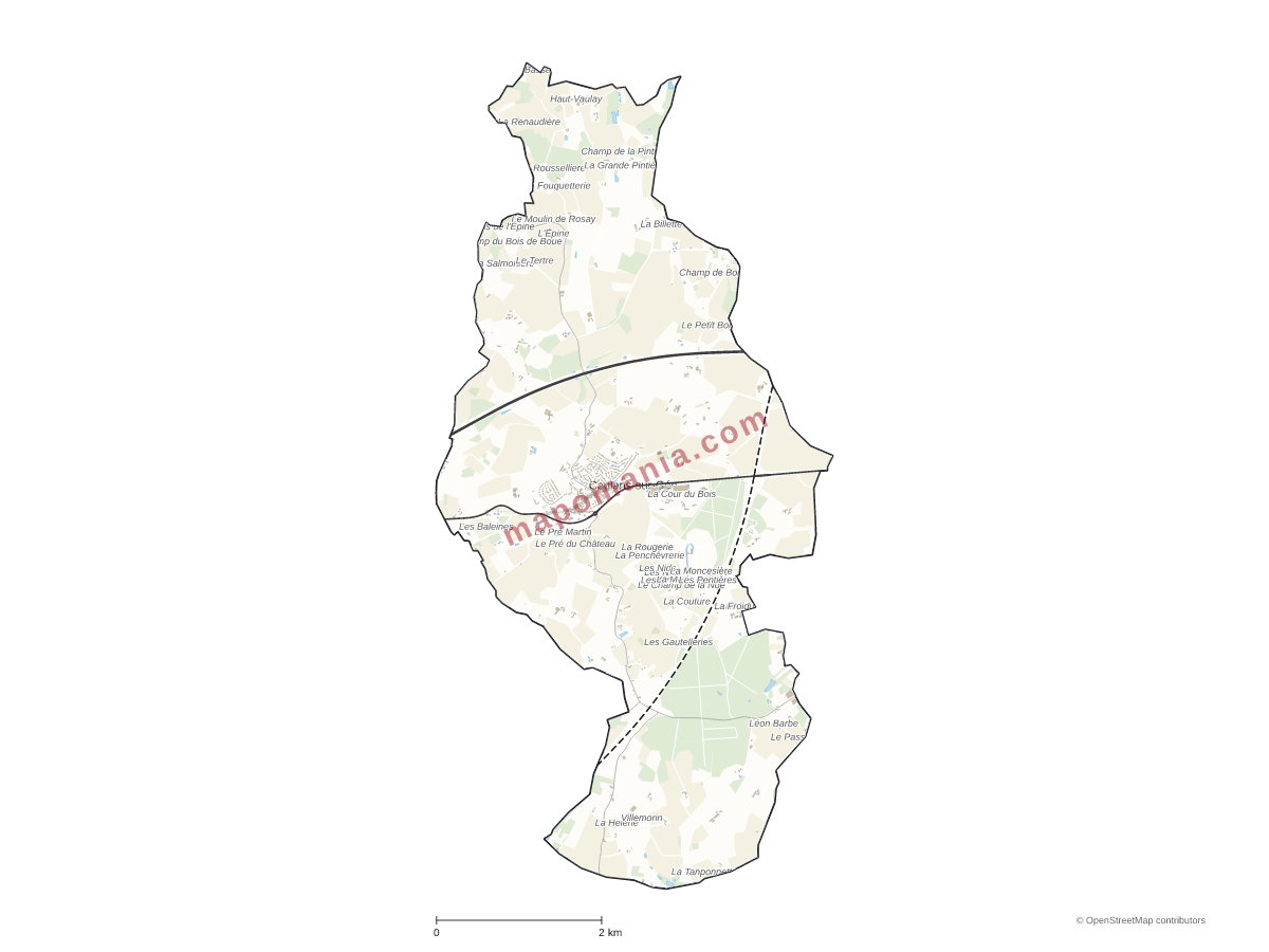 Carte de Coulans-sur-Gée à personnaliser