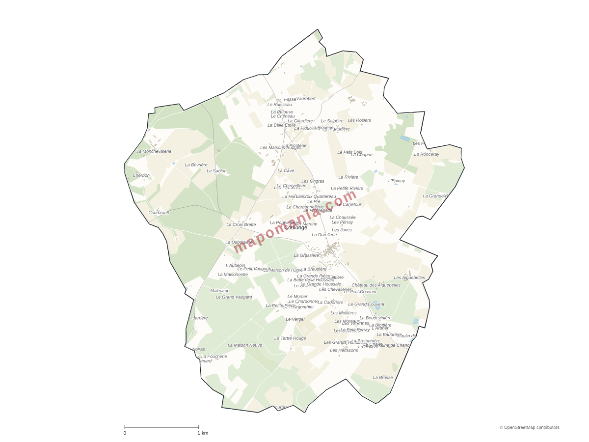 Carte de Coulongé à personnaliser