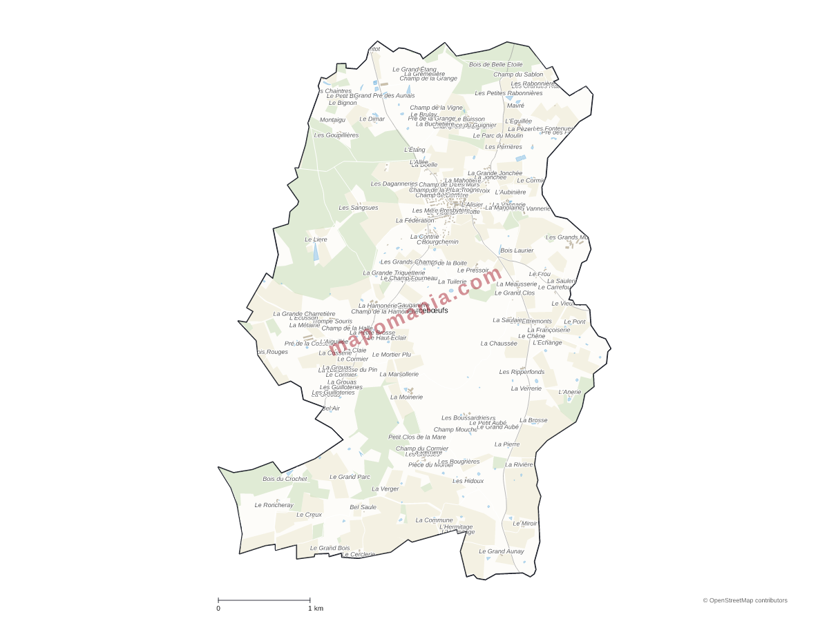 Carte de Courcebœufs à personnaliser