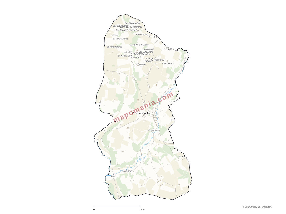 Carte de Courdemanche à personnaliser
